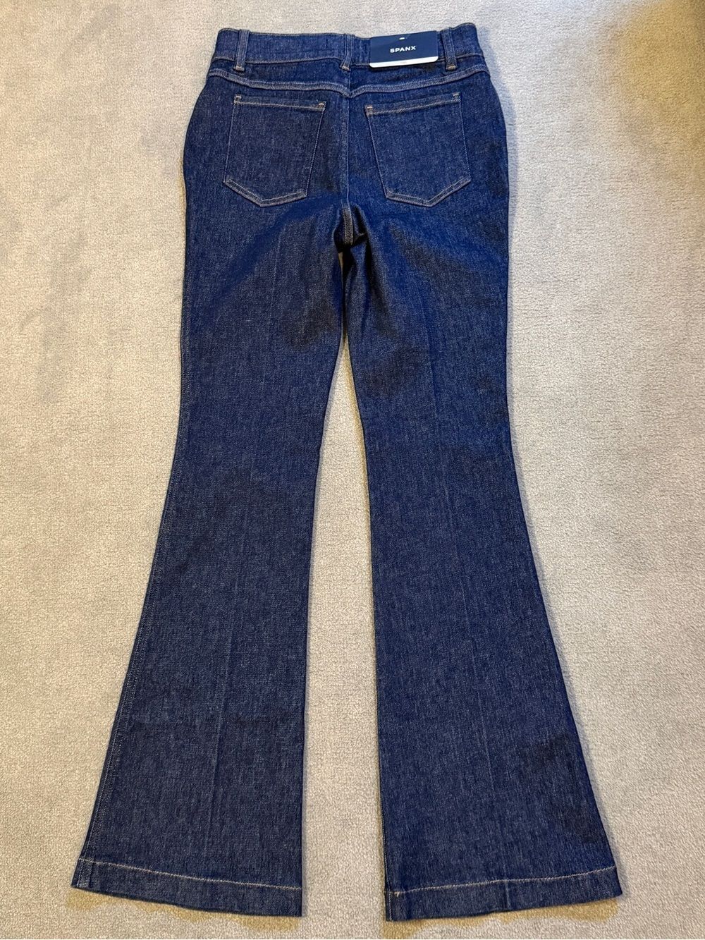 SPANX EveryWear Flare Jeans - Dark Blue - Pull-on Elastic Waist - Small NWT - Picture 7 of 9